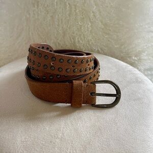 Lucky Brand - Studded Brown Leather Belt